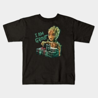 Groot with Bomb (Low Poly) Kids T-Shirt